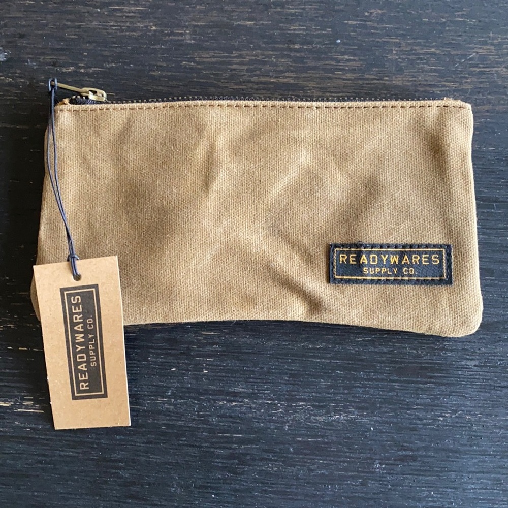 Canvas makeup bag.